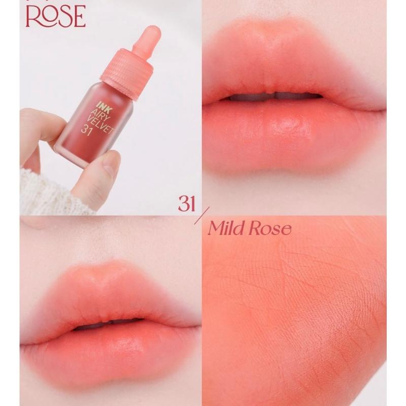 Son Ink Airy 31 Cam Gạch, Son Peripera Ink Airy Velvet 31 Mild Rose - Cam Gạch