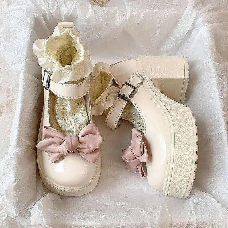 Giày Da Mary Jane Ngọt Ngào Ngầu Lolita Nhật Bản, Muffin Nơ Muffin JK Pumps Ins, Hàng Mới Về Năm 2025, Thích Hợp Cho Mùa Hè Nữ Shoes