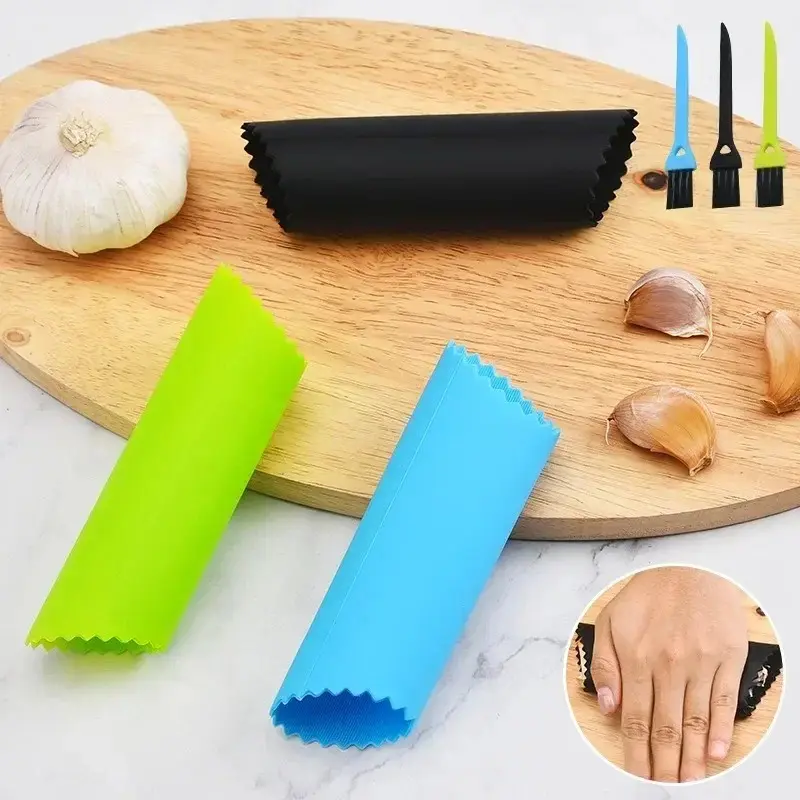 Food Grade Silicone Garlic Peeler Garlic Peeling Tube Kitchen Tools Hanging Hole Design Saving Space