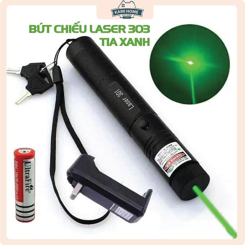 #1 Đèn Laser - bút chiếu laser 303 ThaiLand tia xanhchiếu sáng công suất lớn chiếu xa 3km