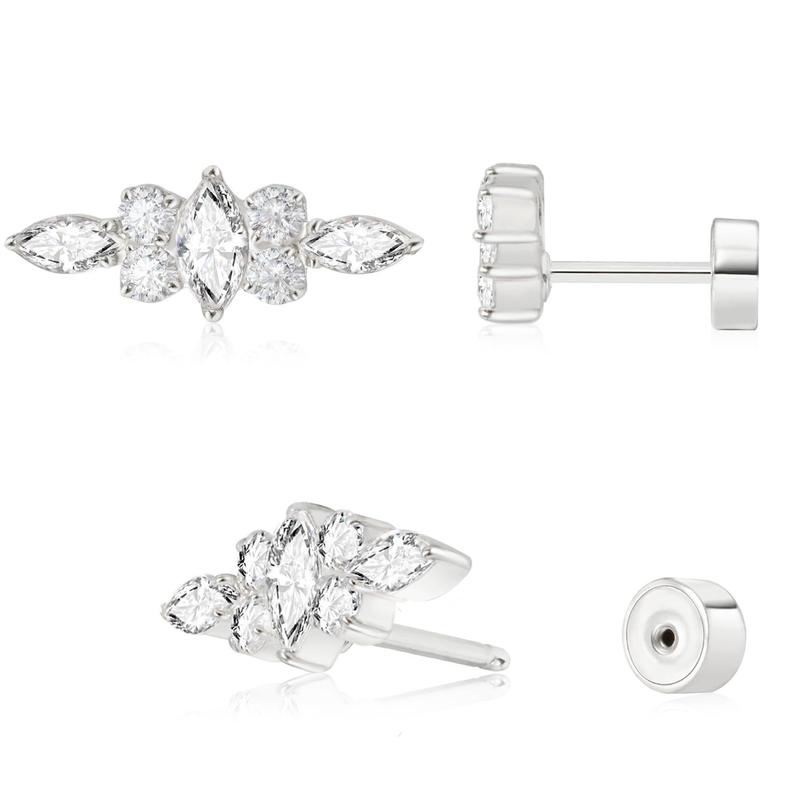 Product Introduction of Bông Tai Đinh tán Zircon Ngọc Trai Bướm, Cao Cấp, Mạ Đồng Thau, Vàng Thật, Kim Cương Giả Và Ngọc Trai, Phụ Kiện Vàng 14K Cao Cấp, Dành Cho Nữ Women 7