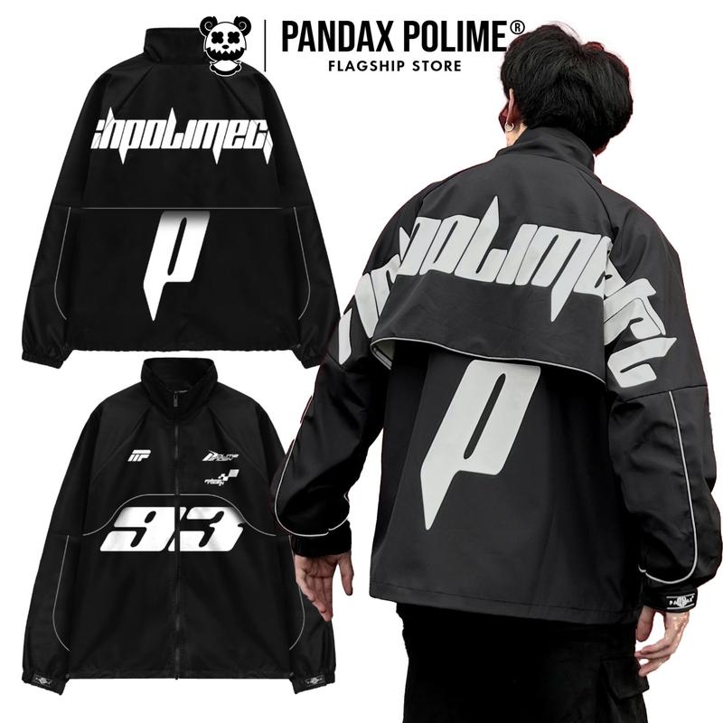 Áo khoác dù racing Pandax polime , jacket nam nữ , windbreaker local brand unisex , áo gió form rộng chống nắng không mũ Menswear