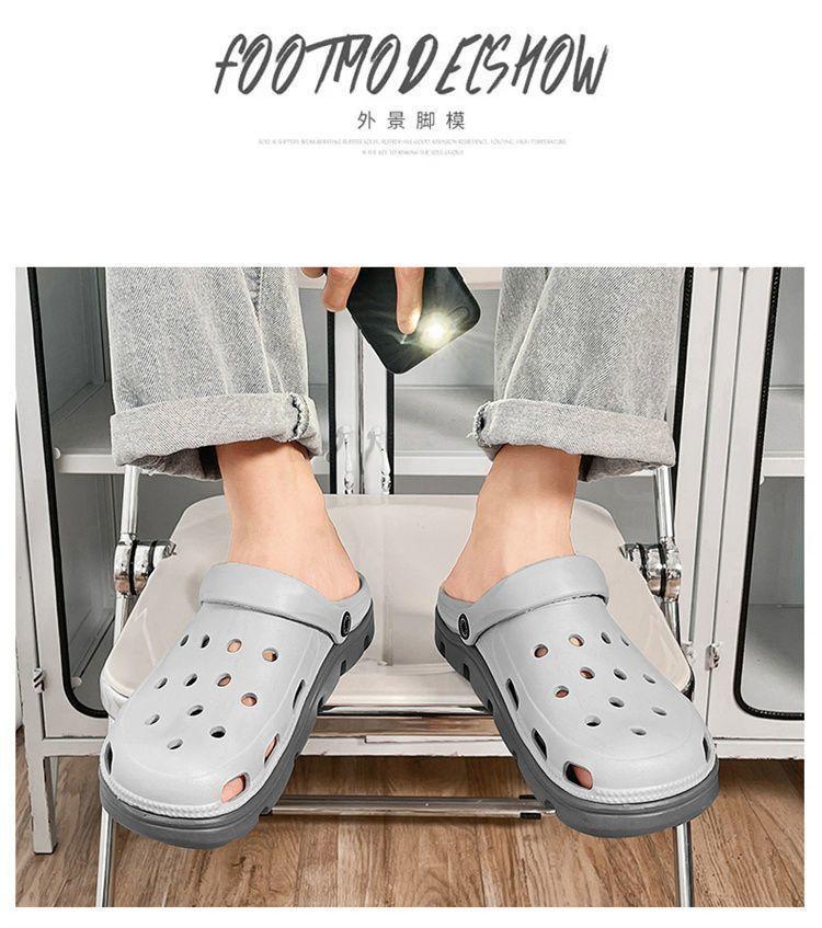 Product Introduction of CROSS Clogs Men's Outerwear Sandals Fashion Indoor Soft Thick-soled Slipper Non-Slip Couple Beach Slippers 37