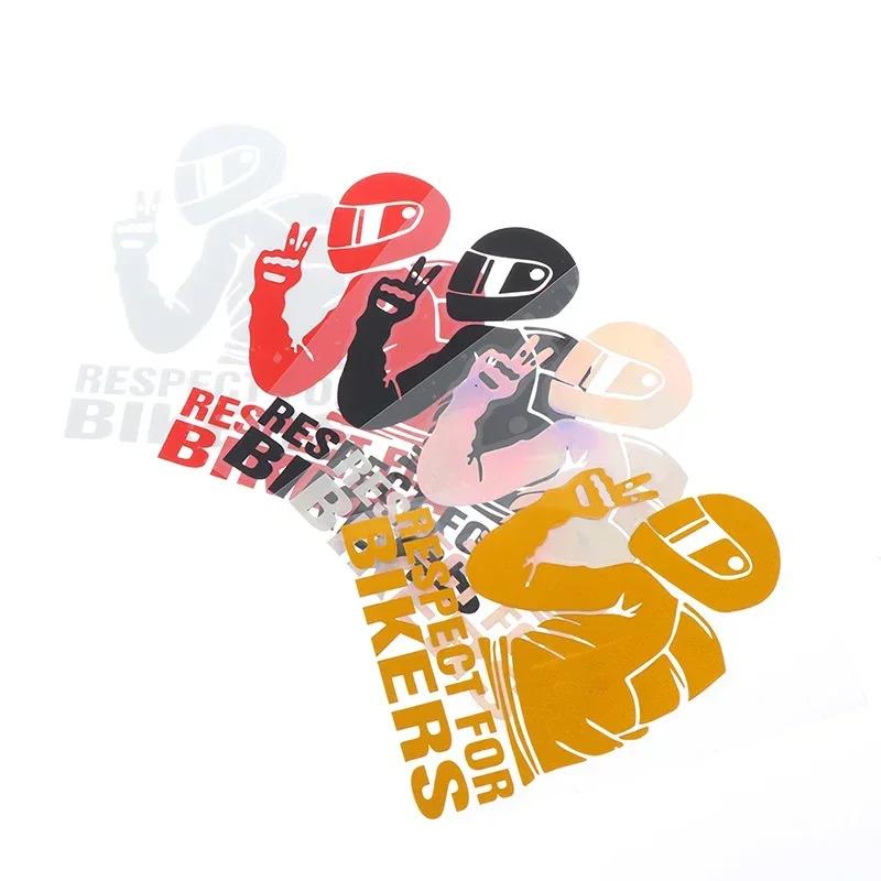 Product Introduction of 1pc 5.91x4.33inch Respect For Bikers Stickers Car Decals Motorcycle Vinyl Auto Decoration Reflective Waterproof 24
