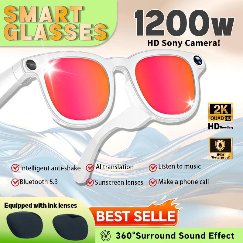 Smart Ai Glasses 1200w HD Camera Photo Translation Video Recording Calling Wi Fi Transmission Suitable For Both Men And Women