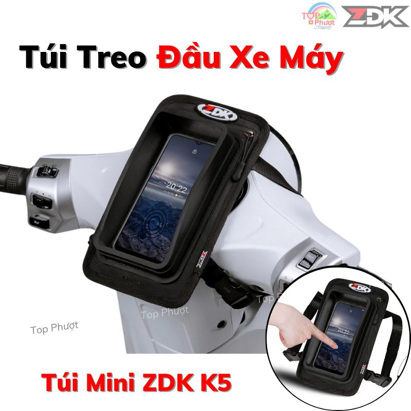  Túi treo đầu xe máy ZDK K5 treo đầu xe có vành che nắng chính hãng 