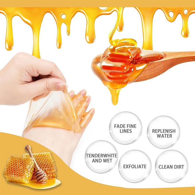 24K Honey Hand Care Masks Exfoliating Calluses Soothe Moisturizing Hand Mask 3