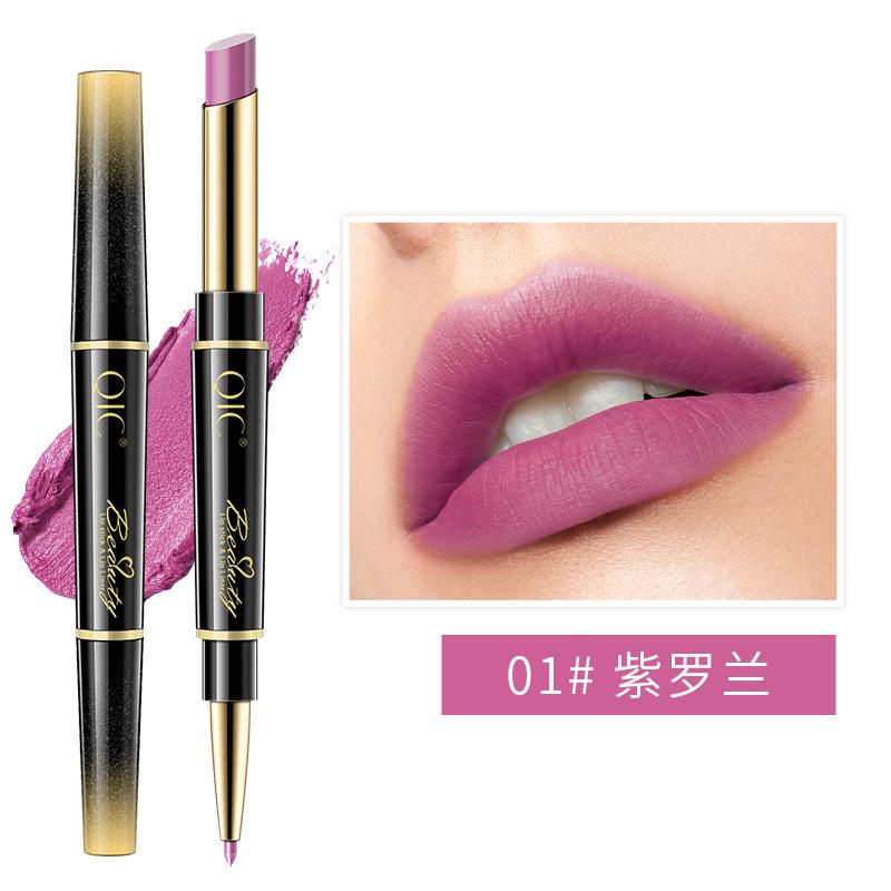 2 IN 1 Lip Liner Waterproof Matte Lipstick Pencil Sexy Red Long ...