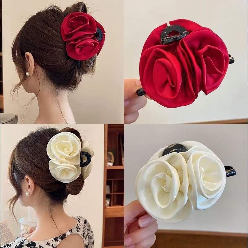 Kẹp Tóc Hoa Hồng Cỡ Lớn Cao Cấp Cho Nữ
