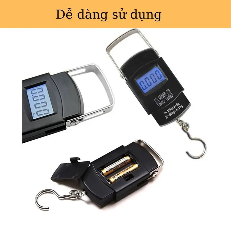 Cân Điện Tử Mini Cầm Tay Có Móc Treo Cân Cá 3