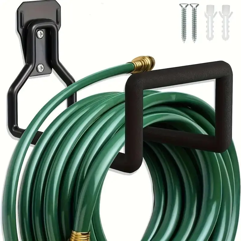 Garden Hose Holder, Wall Mounted Hose Hanger with 2 Screws, Expandable Hose Rack for Outdoor Use, Water Hose Extension Hook, Modern 7