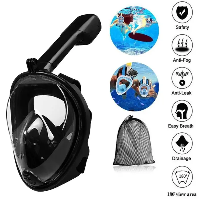 Alat Snorkling Snorkel Full Face mudah bernafas Dengan mount Camera Air