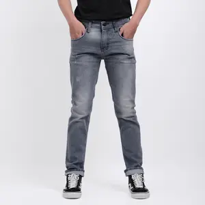 Rockmaker Celana Denim Selvedge Accent Smurf Grey Slim Fit Jeans