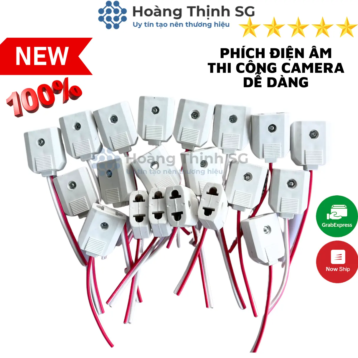 Ổ cắm điện âm liền dây, phích cắm điện âm, dùng cho camera có dây sẵn