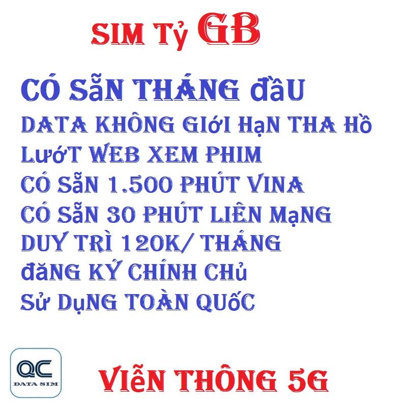 Product Introduction of Sim vina Tỷ GB data không giới hạn dung lượng 1500 phút nội mạng 30 phút liên mạng có sẵn tháng đầu 5