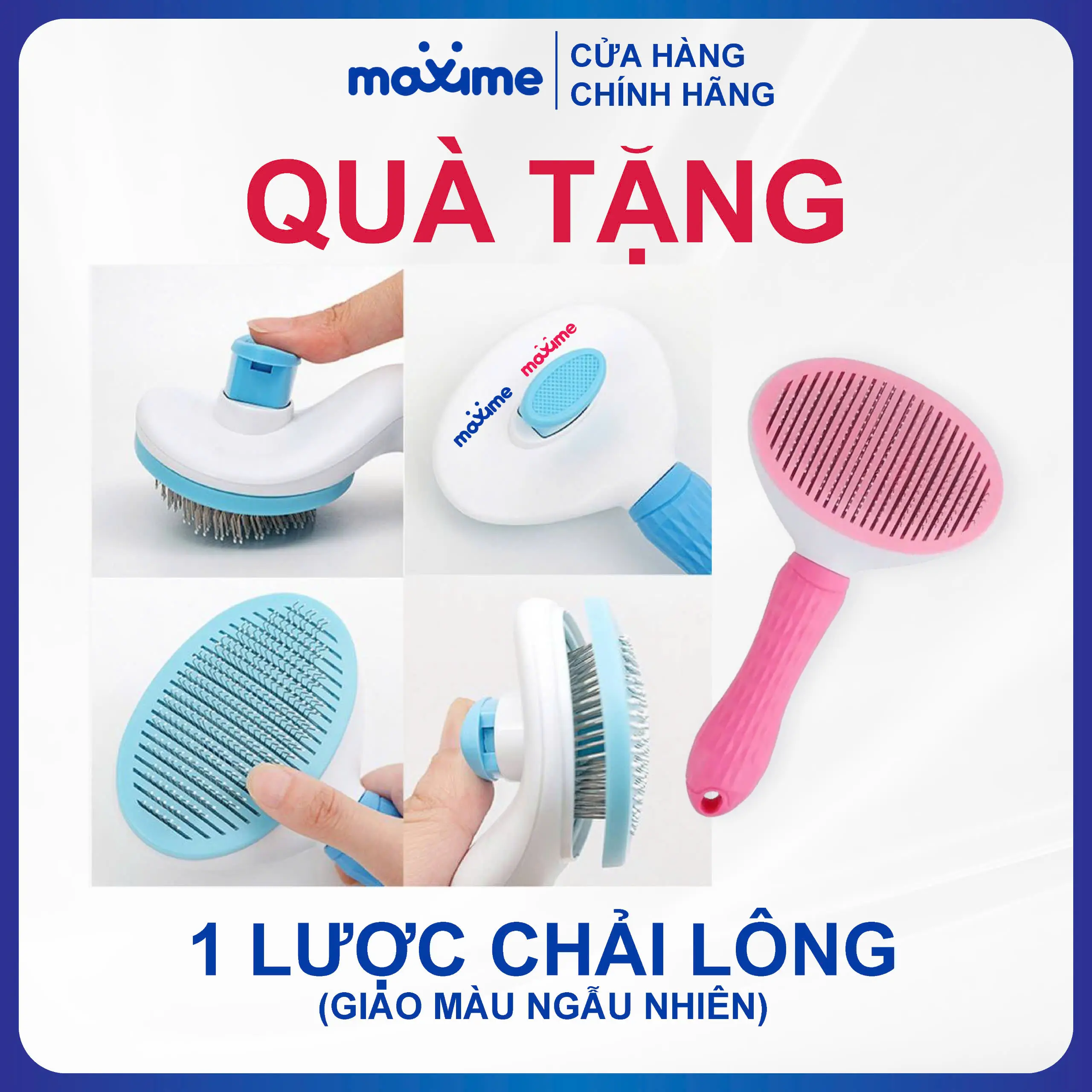 [Quà tặng] Lược chải lông Maxime (giao màu ngẫu nhiên)