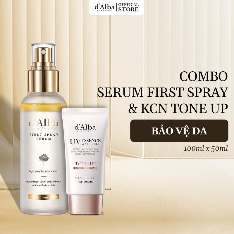 [CB100ml&50ml] Combo Serum dạng xịt [First Spray] d'Alba White Truffle 100ml & Kem chống nắng d'Alba Waterfull Tone-Up Sun Cream 50ml Skincare 4