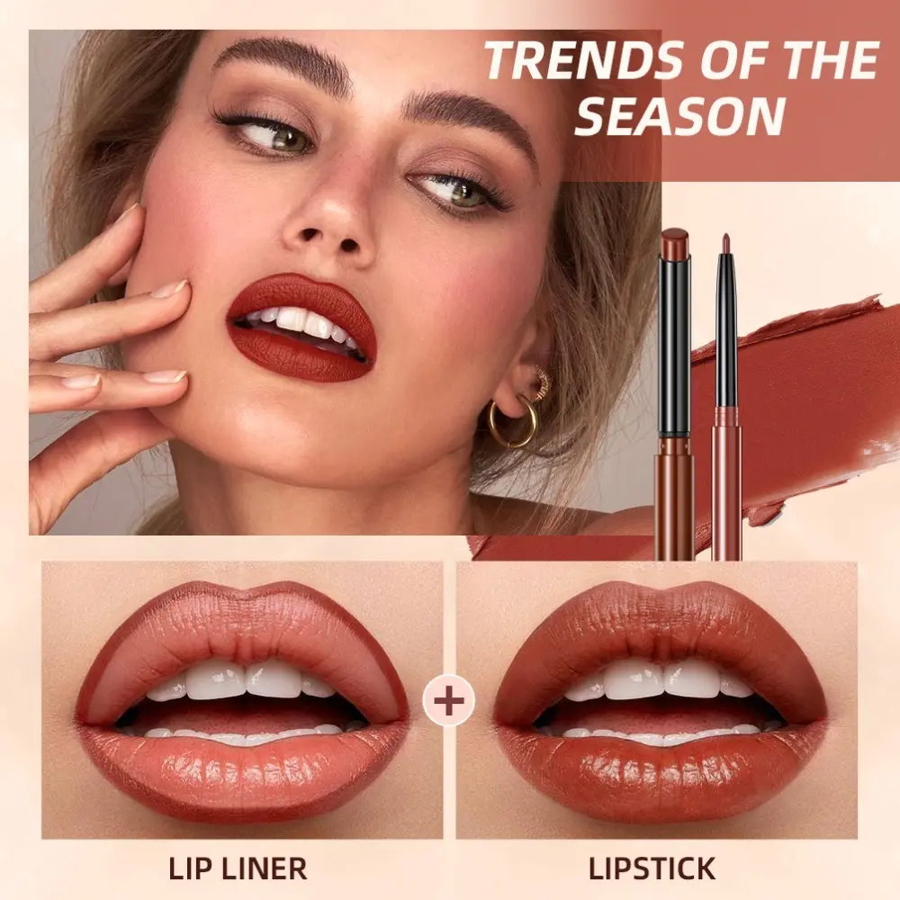 New Pen Set Lip Stick Pencil Contour Longlasting Lip Liner Sexy Makeup Velvet Lipliner Beauty