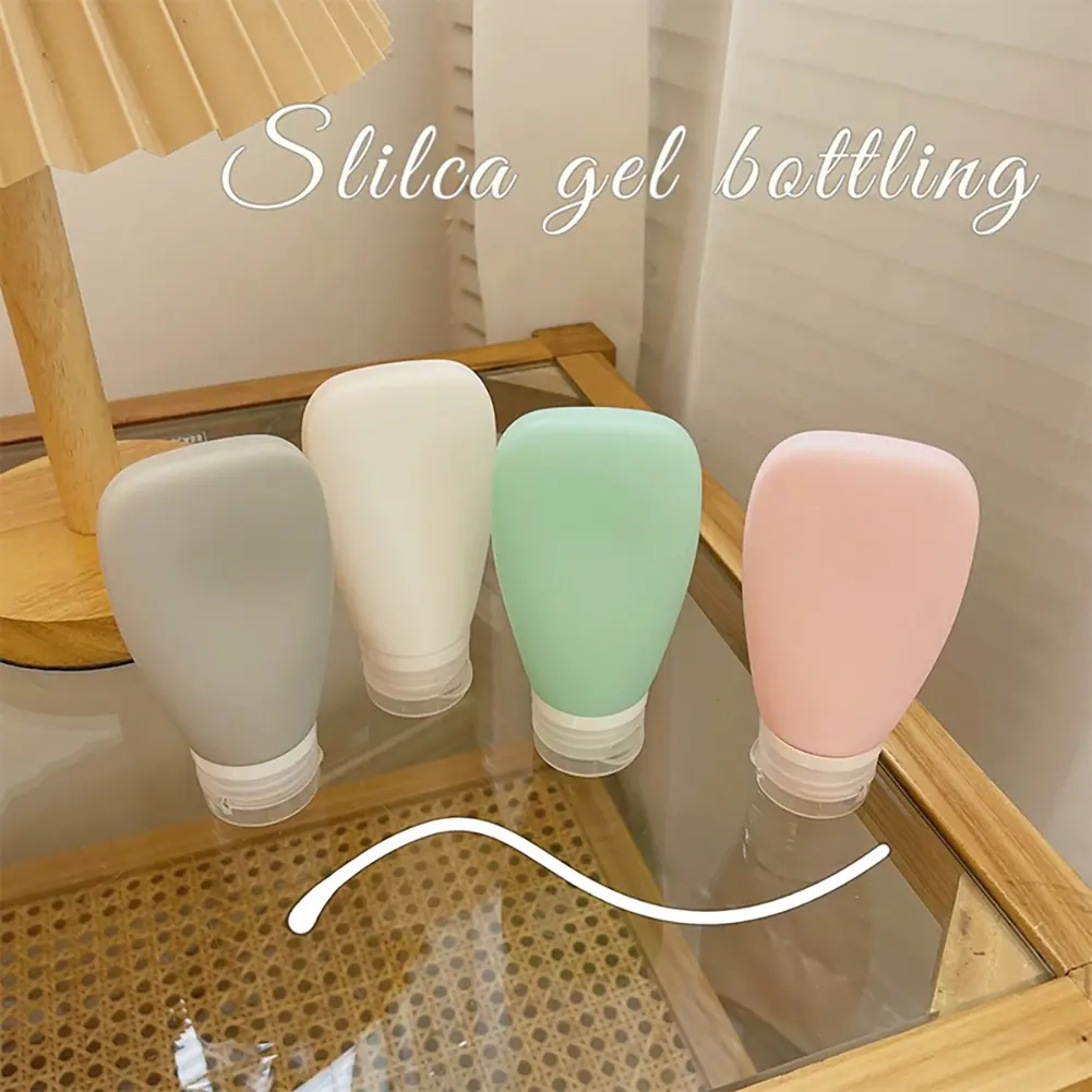 ขวดเดินทางซิลิโคน มีขนาด 30ml/60ml/90ml ขวดเก็บของขนาดเล็ก บรรจุแยกต่างหาก ป้องกันการรั่วซึม รีฟิล เหมาะสำหรับแชมพู ครีมนวด โลชั่น และผลิตภัณฑ์ดูแลผิว #440905
