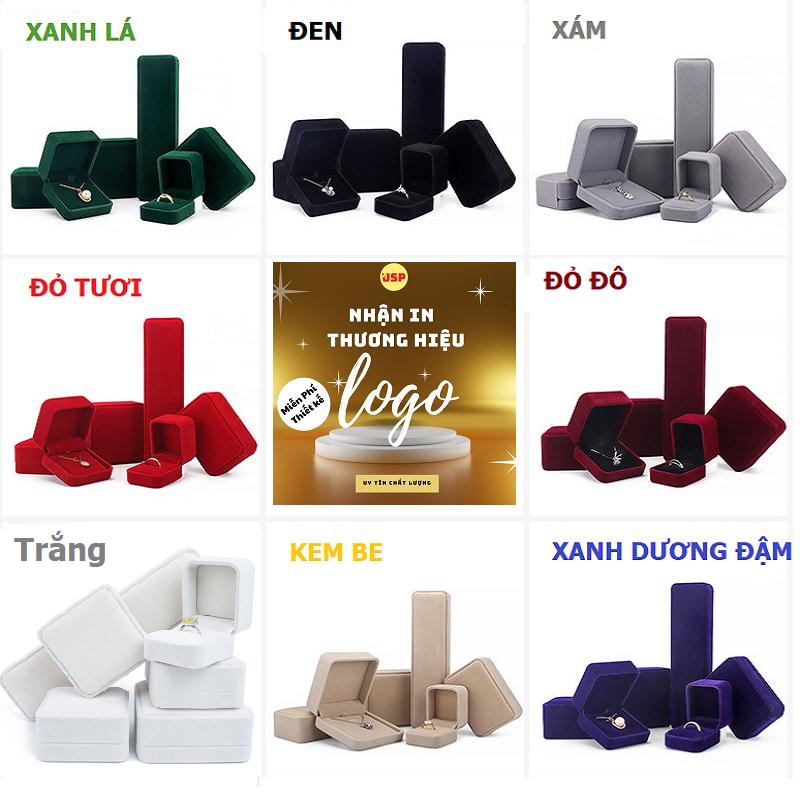 Hộp nhung đựng trang sức JSP nhận in Logo hộp đựng nhẫn nỉ nhung hộp nhẫn cưới dây chuyền vòng tay 3