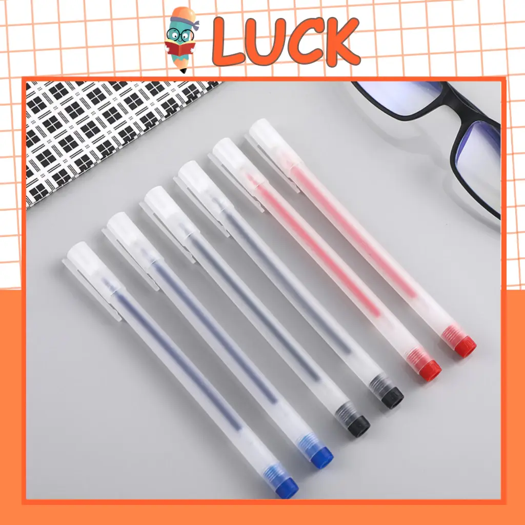 Con bút gel ink pen set 50 LUCK Bút Bi Nước Mực Gel Đen Xanh Đỏ Khô Nhanh Ngòi 0.5mm, Mực Đều, Nét Chữ Đẹp Đủ Màu bút  không ngòi bút  siêu bút  carbon bút  nhân phẩm xịn bút gel nắp cài back school đồ dùng học tập bút  adrenaline bút  nước