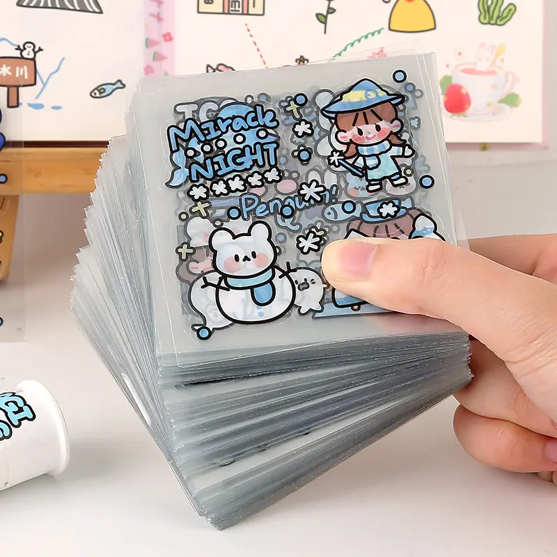 100 Lembar Sticker Box Motif Animasi Lucu / Cute Stiker Dekor Aesthethic / Motif Lucu 2
