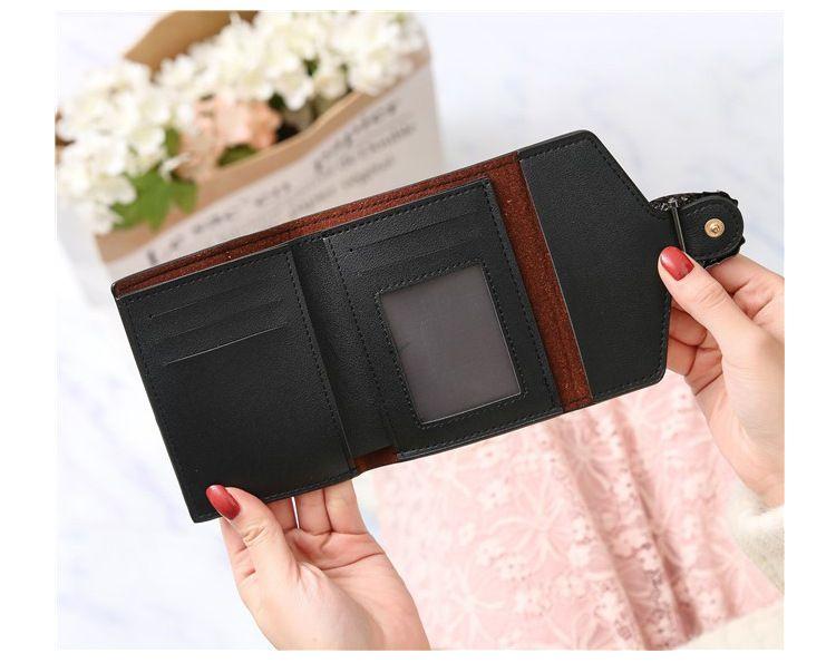 Product Introduction of Ví ngắn phong cách Hàn Quốc, dành cho phụ nữ, có thể gập lại, ví đựng tiền Xu, thiết kế đơn giản và dễ thương, kích thước nhỏ, nhiều khe cắm thẻ, thích hợp cho sinh viên nữ, 1777 Đánh giá tích cực 9