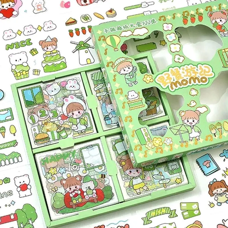 Sticker Momo Waterproof isi 100 lembar / Stiker mainan anak viral kartun korea 0