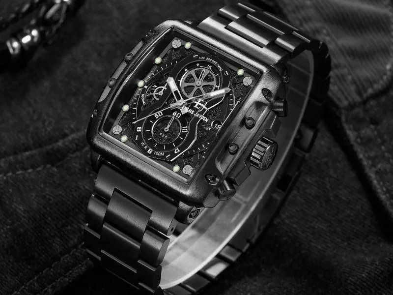 DISKON jam tangan ! Evans Jayden Jam Tangan Pria 9550 Rantai Stainless Steel Kaca Sapphire Chronograph Water Resistant 10 ATM Watches 3