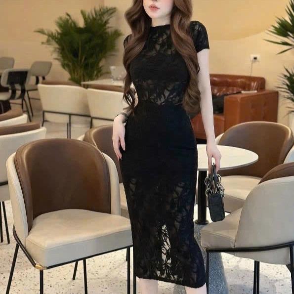 ￼Váy nữ ren 2 lớp dáng dài ôm bodyy Siêu Tôn Dáng Chuẩn (bee) 1