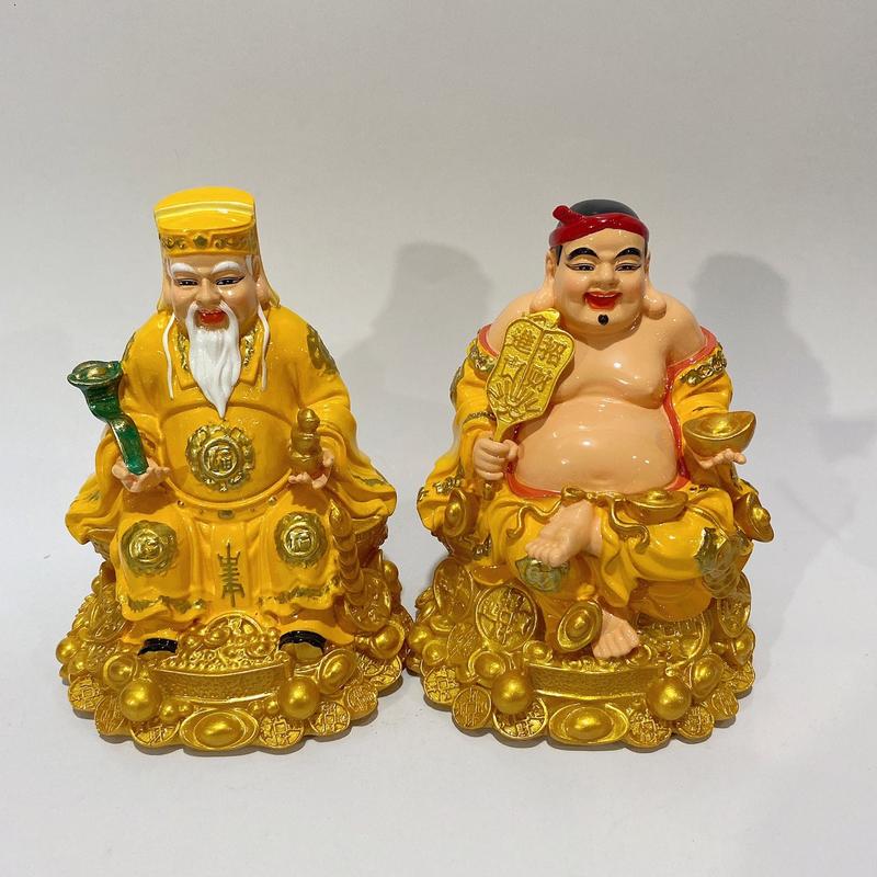 Bộ Tượng 2 Ông Thần Tài Và Thổ Địa Cao 14cm Ngồi Chéo Chân 3