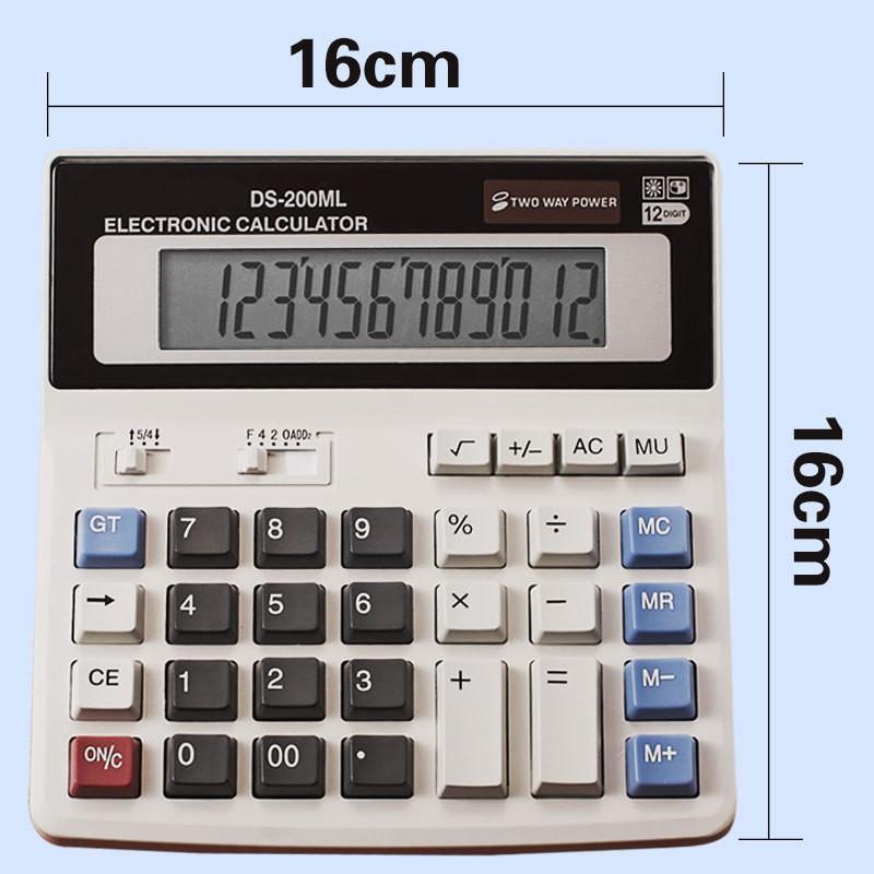 Office Computer Calculator with Large Buttons Keys DS-200ML Multifunction Battery-powered 12 Digits Big Display 1