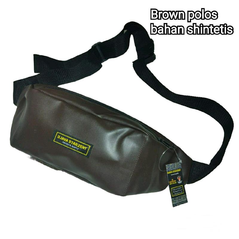 Promo COD Tas Waistbag Tas Selempang Pria Bahan Sintetis Premium Murah Kulit PU 5