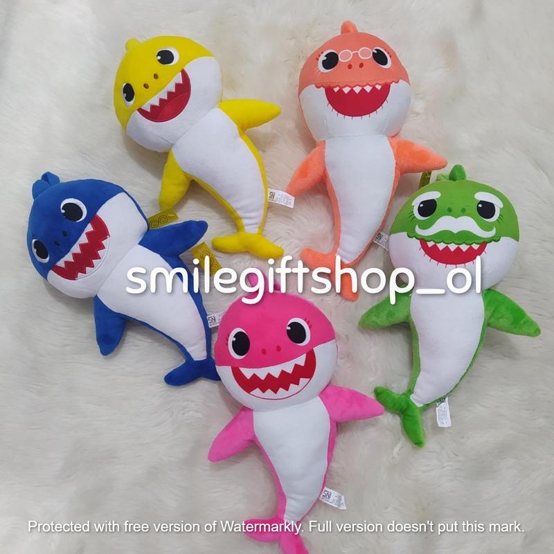 Boneka Plush Toys Anak Perempuan Laki Laki Bayi Baby Shark Pinkfong Bunyi Krincing Warna Warni Unofficial 1