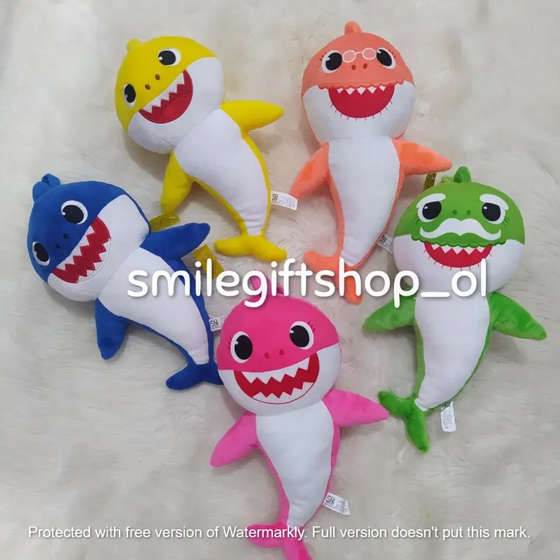 Boneka Plush Toys Anak Perempuan Laki Laki Bayi Baby Shark Pinkfong Bunyi Krincing Warna Warni Unofficial 1