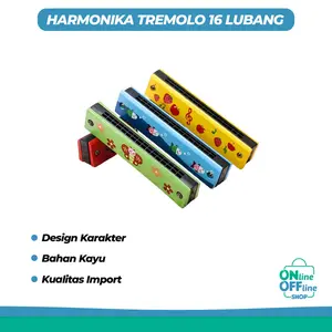 Harmonika Tremolo 16 Lubang Bahan Kayu Alat Musik Tiup 975