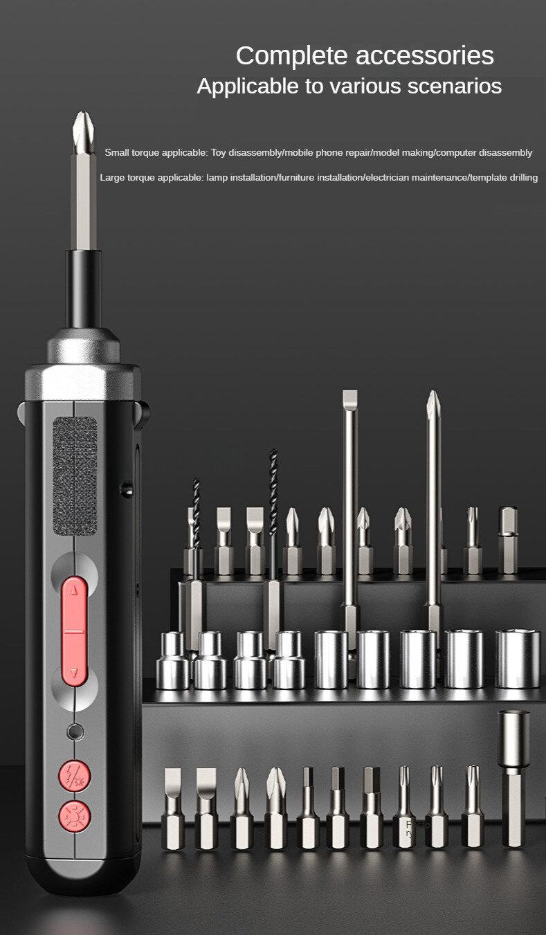 Product Introduction of Mini electric screwdriver cordless charging electric drill multifunctional disassembly and repair tool for screwdriver 12