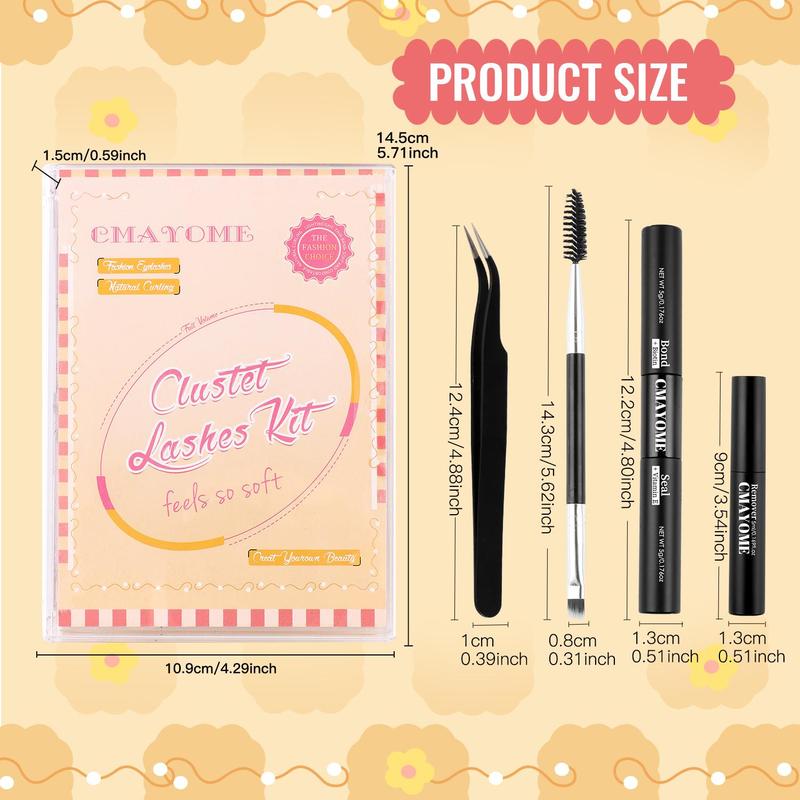Natural Look Eyelash Extensions Kit, 464pcs Mixed Length Individual False Eyelashes with Tools, Professional Eye Makeup Accessories for Women & Girls 1