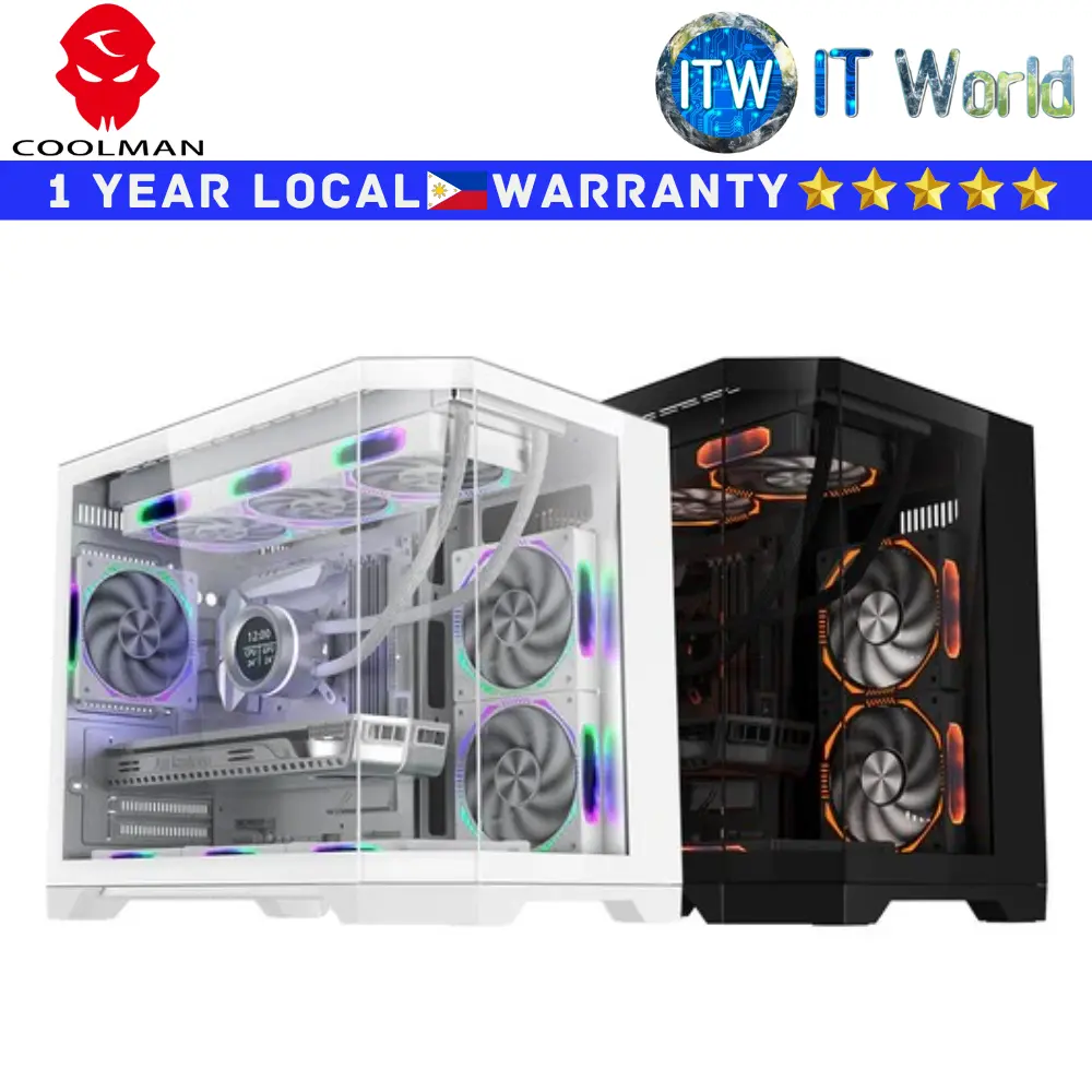 Itw | Coolman Computer PC Case Spectra M-ATX Case Tempered Glass (Black | White)