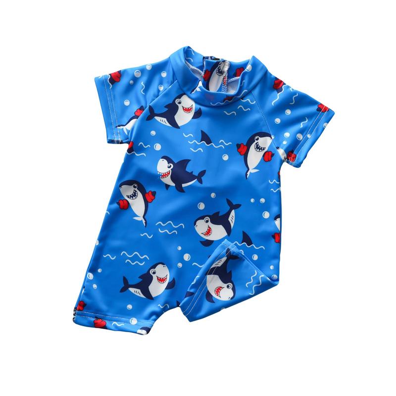 Product Introduction of Kid Boy Romper Swimsuit Short Sleeve Round Neck Cartoon Jumpsuit 13