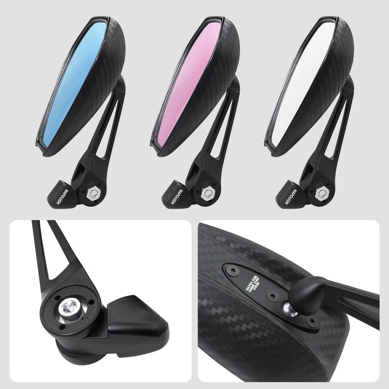 Pink/White/Blue Lens FULL CNC UNIVERSAL SHORT STEM REARVIEW Ray save SIDE MIRROR with screws 5