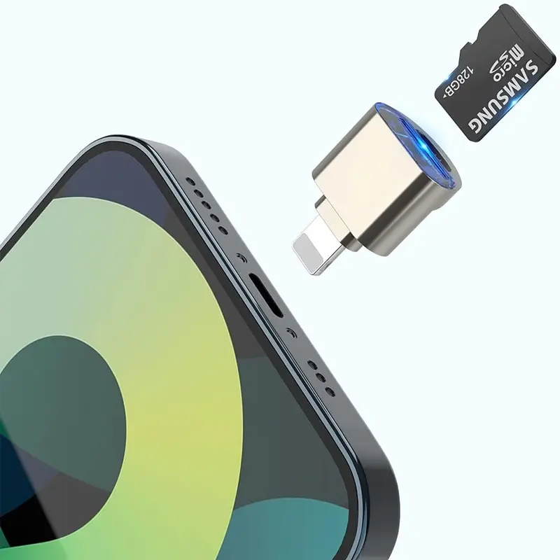 TF Card Reader for iPhone iPad, MicroSD Card Adapter Lightning MS Memory Cards Camera Reader Compatible with iPhone 14/3/12/11 / X / 8 Plus / 8/7 Plus / 7 / 6s Plus/6s/ iPad Mini/Air 7