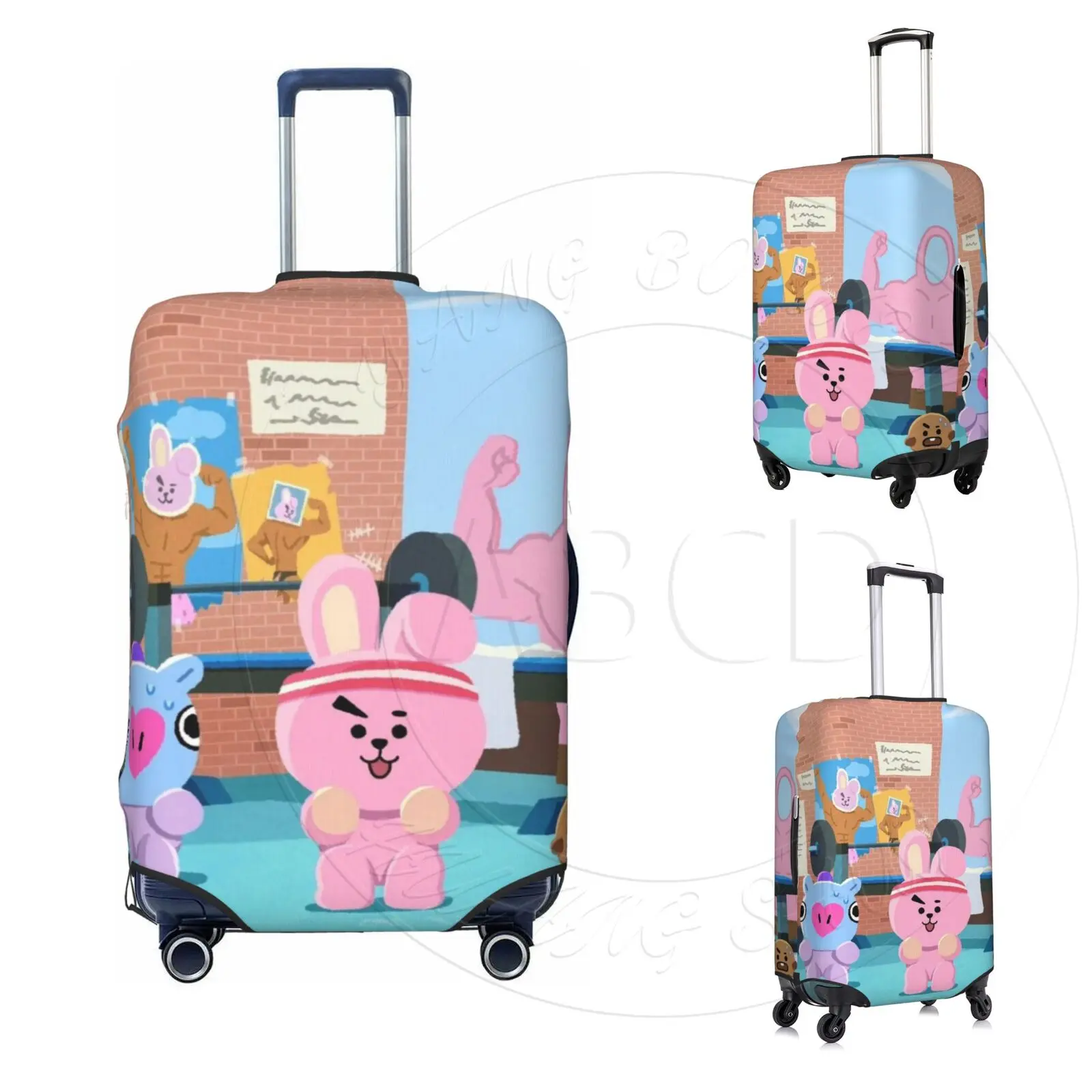 BTS Luggage Cover BT21 Waterproof Dustproof Elastic Cover for Luggage Protective Travel Suitcase Cover Anti Scratch Tae Hyung JUNGKOOK JIMIN