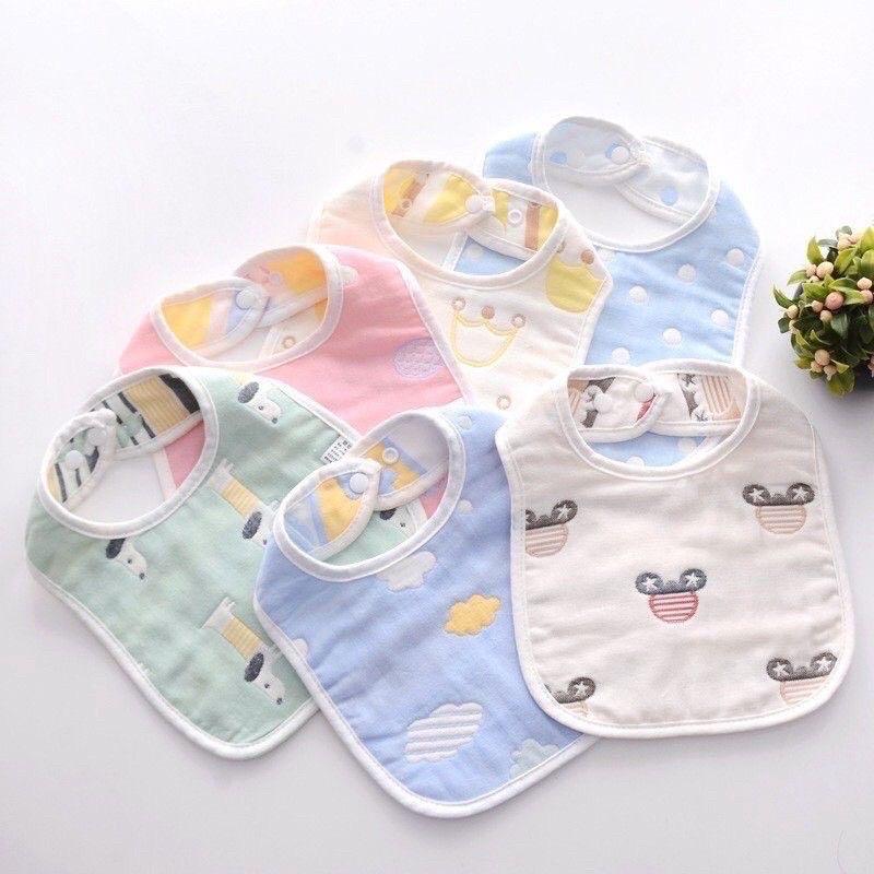 Yếm Xô 6 Lớp Cotton Chữ U NỀN MẦU siêu đẹp cho bé