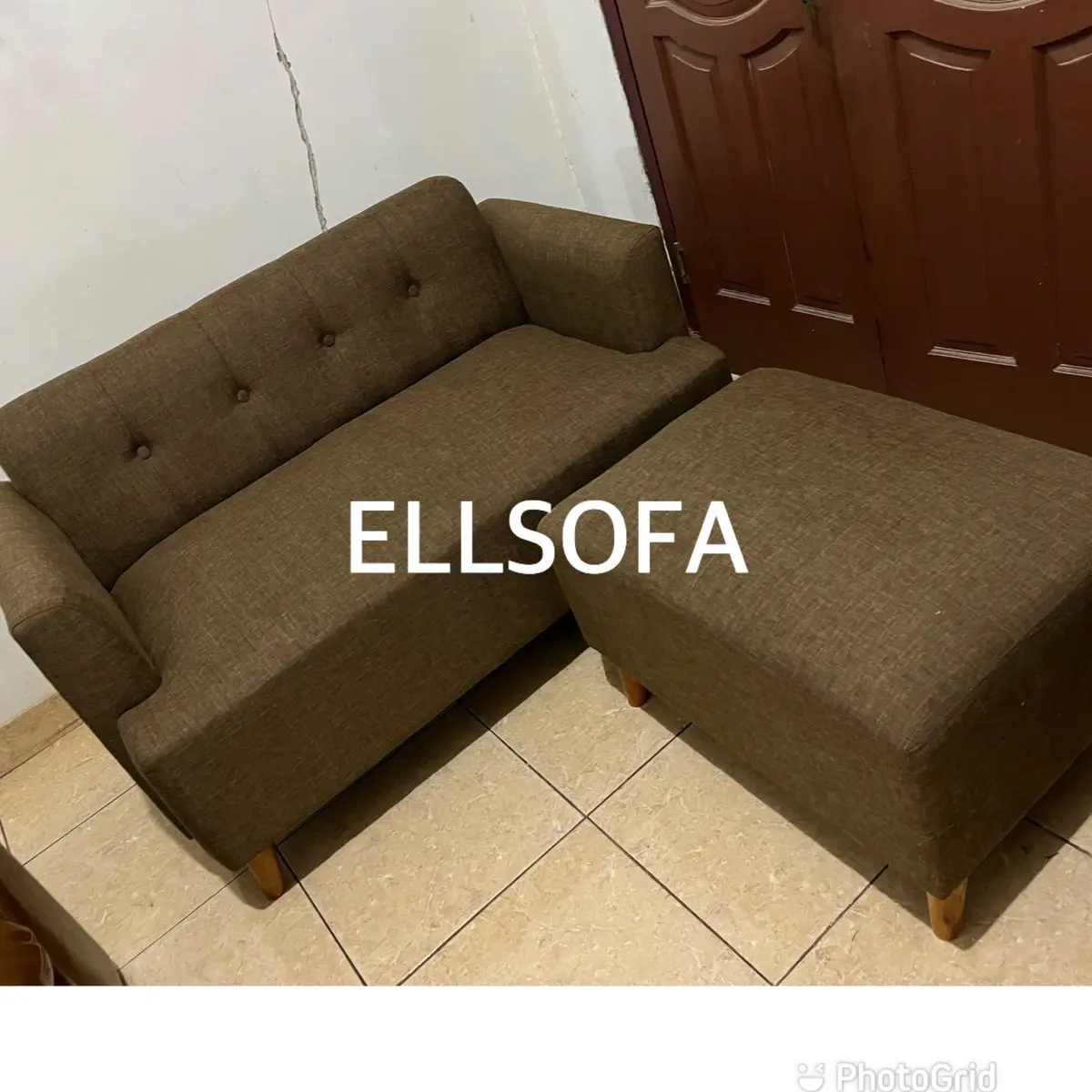 Sofa Minimalis 2 Dudukan Plus Puff