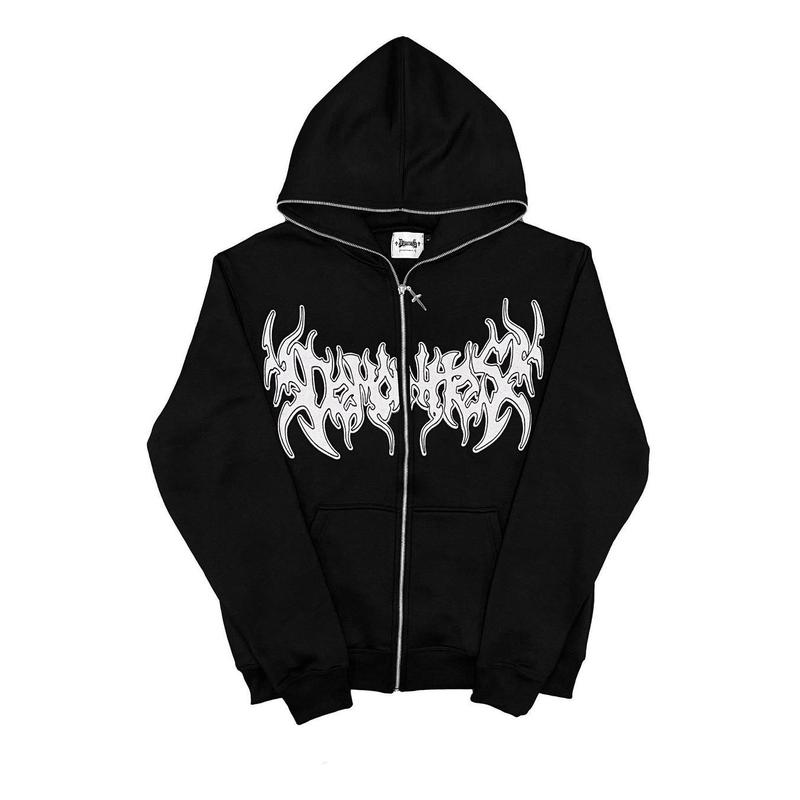 Áo Hoodie Zip Up, Phong Cách Grunge, Thời Trang Đường Phố, In Chữ, Áo Dài Tay, Gothic Punk Y2k, Thích Hợp Cho Mùa Thu Và Mùa Đông, Áo Hoodie Nữ, Áo Nữ Menswear Tay Dài Áo Nỉ Dài 0