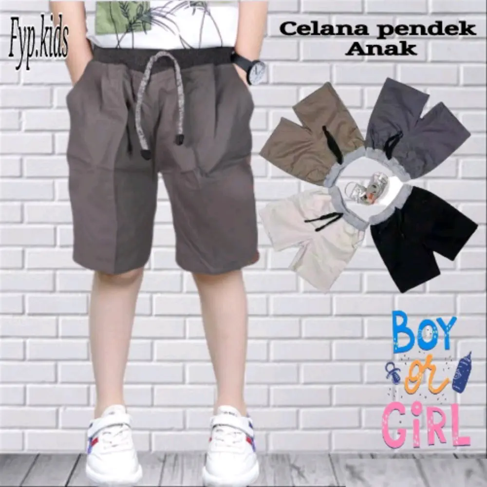 ( 100rb dpt 3pcs ) PREMIUM Celana Pendek Chinos Polos Anak Laki - Laki dan Perempuan Umur 3 Sampai 14 Tahun Bahan Katun