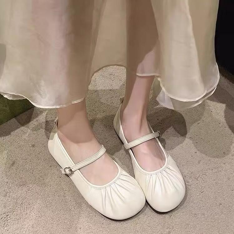 Giày nữ Mary giày ba lê xếp ly phẳng nữ tính Giày Bệt Shoes giay got dethap dep
