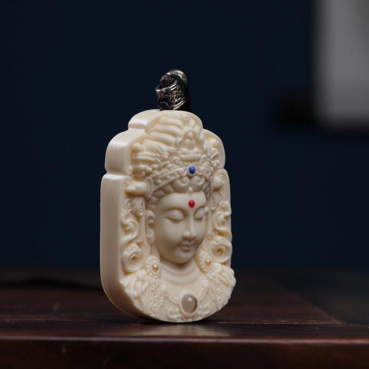 Mặt dây chuyền Mặt Phật Bà Quan Âm thủ công cao cấp,Kinh Phật ẩn trong, phụ kiện trang trí xe oto, phòng trà, phòng học, mang lại bính an may mắn Nội Thất trangtrí xehơi 4