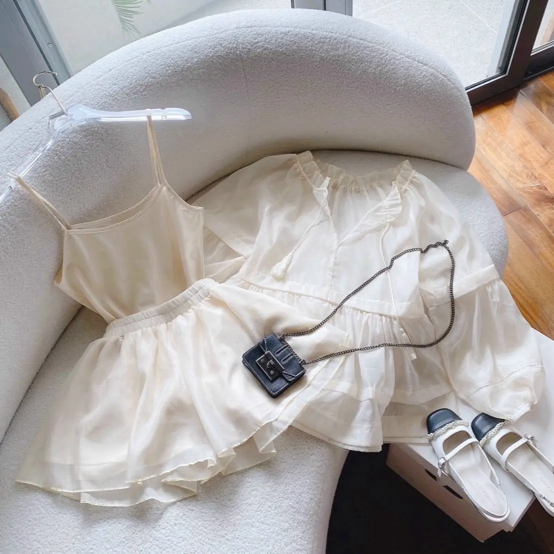 SET BABYDOLL TƠ 3 MÓN KÈM SHORT